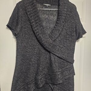 George Charcoal V-Neck Wrap Sweater